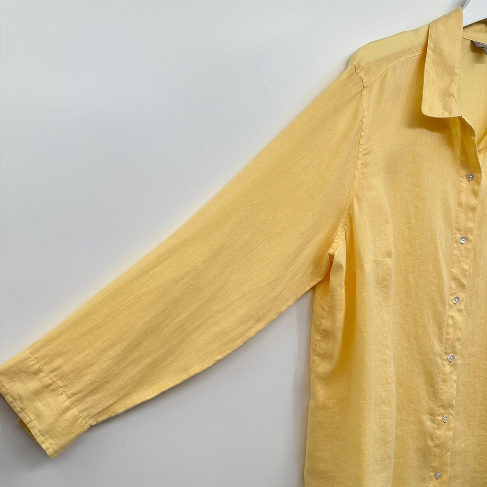J Jill Tunic Top Shirt‎ 1X Button Up 100% Linen Preppy Coastal Beachy Lagenlook - Picture 6 of 11